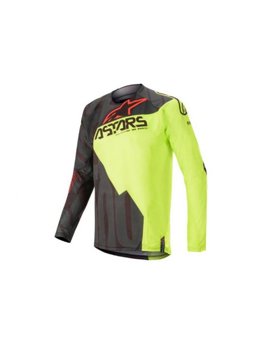 БЛУЗА ALPINESTARS TECHSTAR FACTORY JERSEY BLACK YELLOW RED